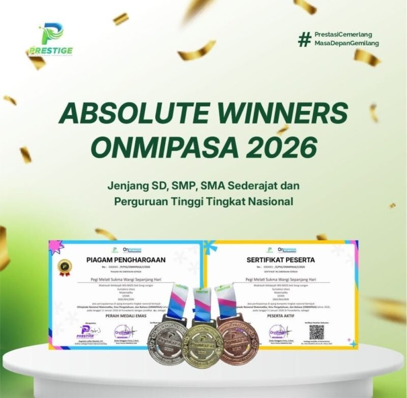 SD Negeri 50 Banda Aceh dinobatkan sebagai Juara Umum ONMIPASA 2026 tingkat SD setelah dua siswanya meraih gelar Absolute Winner, Rabu (21/1/2026). Foto: Dok. Diskominfo Kota Banda Aceh
