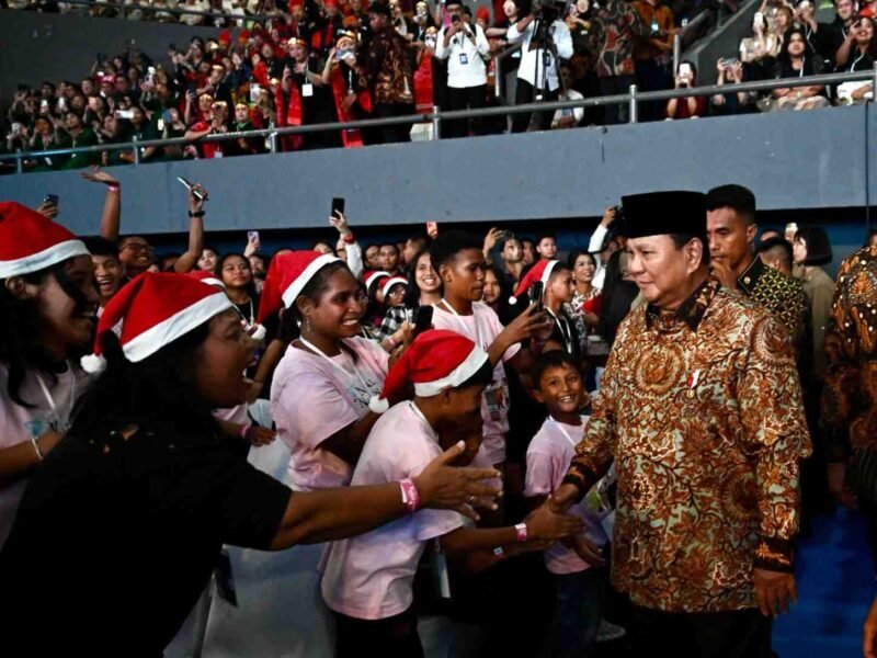 Presiden Republik Indonesia Prabowo Subianto menghadiri Perayaan Natal Nasional 2025 di Tennis Indoor, Kompleks Gelora Bung Karno (GBK), Senayan, Jakarta, Senin (5/1/2026). (Foto : NOA.co.id/HO- BPMI Setpres/Puspen TNI).