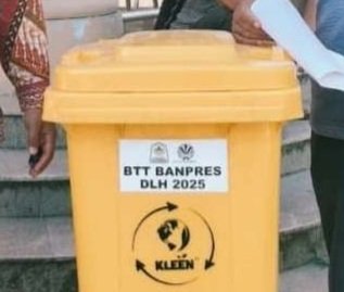 Tong sampah bantuan dari Presiden RI Prabowo Subianto, di Aceh Singkil mulai di realisasikan. (Foto : Ist).