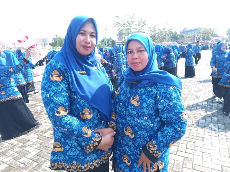 Herawati (kanan) dan Maryani (kiri) yang merupakan salah satu peserta deretan PPPK Paruh Waktu formasi 2025 yang dilantik hari ini, Kamis, 5 Februari 2026. Dok. Ist