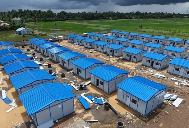 Pembangunan Hunian Tetap (Huntap) di Desa Kuala Cangkoi, Kecamatan Lapang, Kabupaten Aceh Utara, Provinsi Aceh. (Foto: Dok. Dispenad)