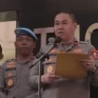 Karopenmas Divisi Humas Polri, Brigjen Pol Trunoyudo Wisnu Andiko dalam konferensi pers di Gedung TNCC Mabes Polri, Jakarta, Kamis (19/2/2026).(Foto: Kompas)
