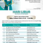 Informasi jadwal operasional BSI Aceh di hari libur. Foto: Dok. Istimewa