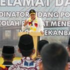 Menko Polkam Jenderal TNI (Purn) Djamari Chaniago saat meninjau langsung pelaksanaan program Sekolah Rakyat Menengah Atas 31 Pekanbaru, Riau, Kamis (5/3/2026). (Foto : NOA.co.id/HO-Kemenko Polkam).