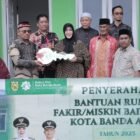 Wali Kota Banda Aceh Illiza Sa’aduddin Djamal menyerahkan rumah bantuan Baitul Mal kepada tiga warga kurang mampu di Banda Aceh, Kamis (5/3/2026). Foto: Dok. Prokopim Kota Banda Aceh