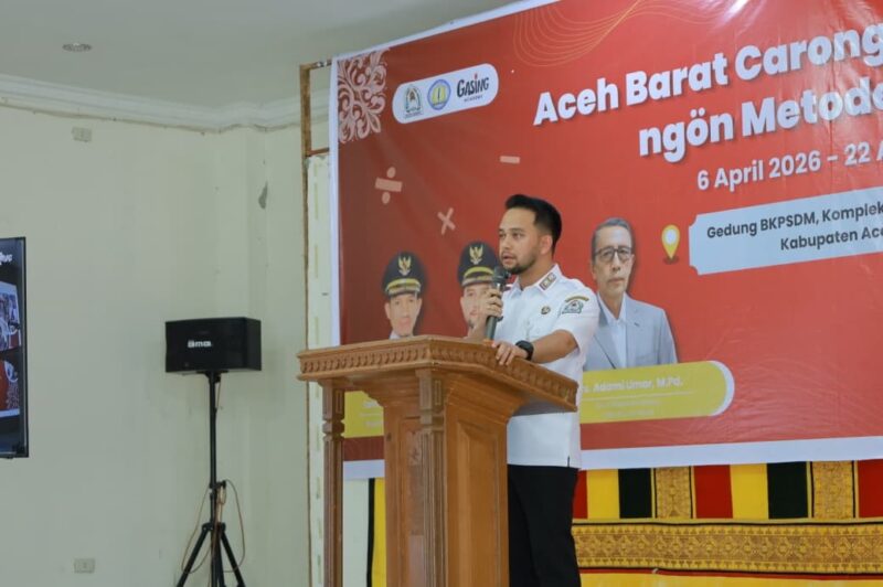 Wakil Bupati Aceh Barat, Said Fadheil, menutup pelatihan metode Gasing di Aula BKPSDM Meulaboh, Rabu (22/4/2026). Foto: Dok. istimewa 