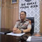 Kabid Humas Polda Aceh Kombes Pol. Joko Krisdiyanto memberikan keterangan terkait perkembangan kasus korupsi beasiswa BPSDM Aceh, Banda Aceh, Selasa (21/4/2026). Foto: Dok. Istimewa 