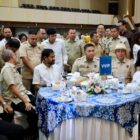 Mualem bersama sejumlah pejabat nasional saat prosesi peluncuran InnoFood 2026 dan penyerahan santunan kepada anak yatim di Jakarta, Senin (27/4/2026). Foto: Dok. Istimewa 