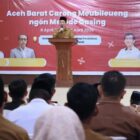 Bupati Aceh Barat Tarmizi membuka pelatihan metode Gasing bagi guru dan siswa di BKPSDM Aceh Barat, Senin (6/4/2026). Foto: Dok. Pemkab Aceh Barat