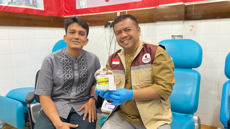 Ketua Umum BFLF, Michael Octaviano usai donor darah di Palang Merah Indonesia (PMI) Banda Aceh, Jumat, 10 April 2026. Dok. Ist
