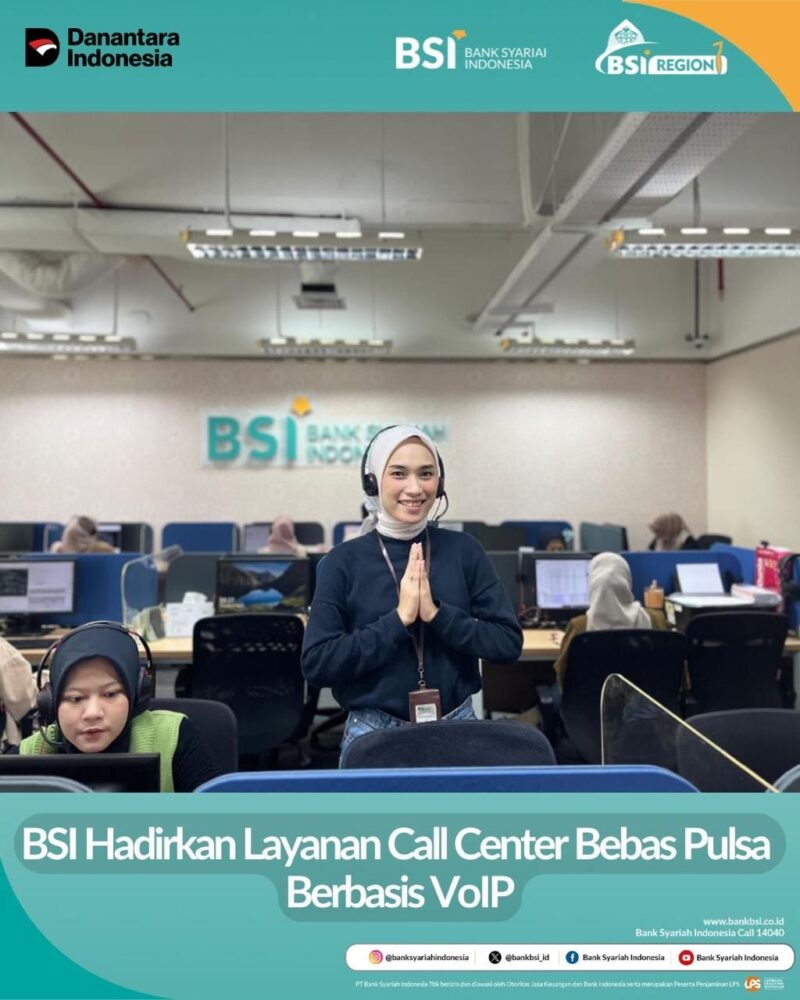 Ilustrasi layanan digital Bank Syariah Indonesia yang menghadirkan fitur call center bebas pulsa berbasis VoIP untuk memudahkan nasabah mengakses layanan perbankan. Foto: Dok. Istimewa 