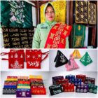 Ema Mutiara Deka dan Hasil kerajinan kasab produksi Mutiara Kasab yang dibuat oleh Ema bersama ibu-ibu desa di Aceh Barat. Foto: Dok. Istimewa 