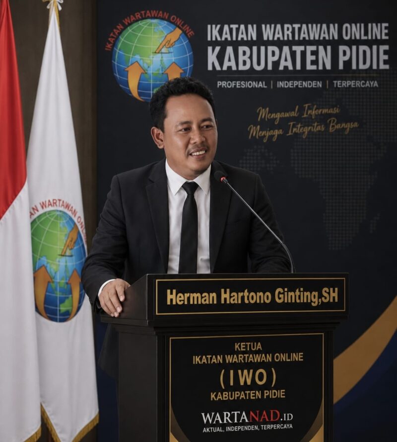 Ketua Ikatan Wartawan Online (IWO) Kabupaten Pidie, Herman Hartono Ginting, SH. Foto: Dok. Istimewa 