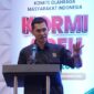 Sekda Aceh, M. Nasir S.IP, MPA, selaku Ketua Kormi Aceh saat memberikan sambutan pada Rapat Kerja Provinsi Komite Olahraga Masyarakat Indonesia (KORMI) Aceh Tahun 2026 yang dibuka oleh Ketua Umum Kormi Nasional, Adil Hakim, di Hotel Ayani, Banda Aceh, Minggu (17/5/2026). Foto: Dok. Biro Adpim Setda Aceh