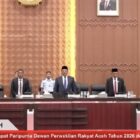 Suasana Rapat Paripurna DPRA terkait penyampaian rekomendasi LKPJ Gubernur Aceh, penutupan Masa Persidangan I, dan pembukaan Masa Persidangan II Tahun 2026 di Banda Aceh, Rabu (20/5/2026). Foto: Dok. DPRA