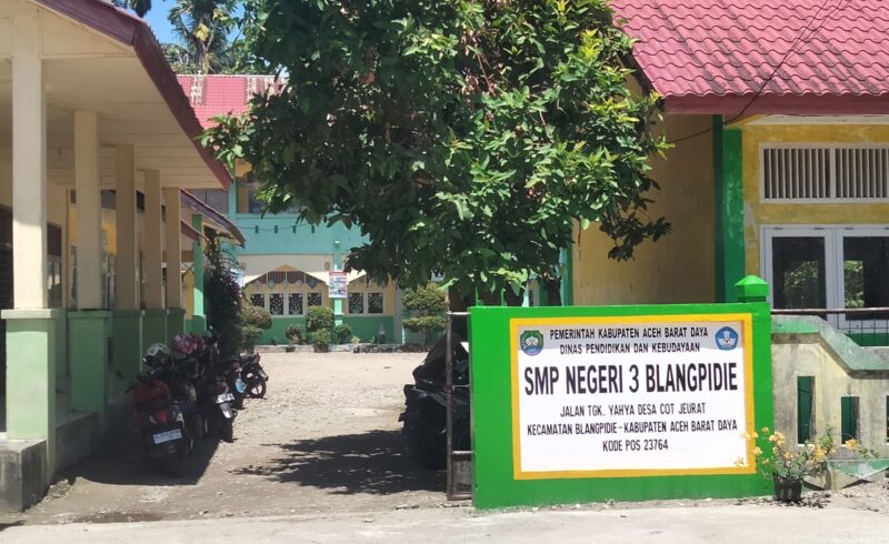 SMP Negeri 3 Blangpidie di Desa Cot Jirat, Kecamatan Blangpidie. Foto. Dok. Teukunizar/NOA.co.id