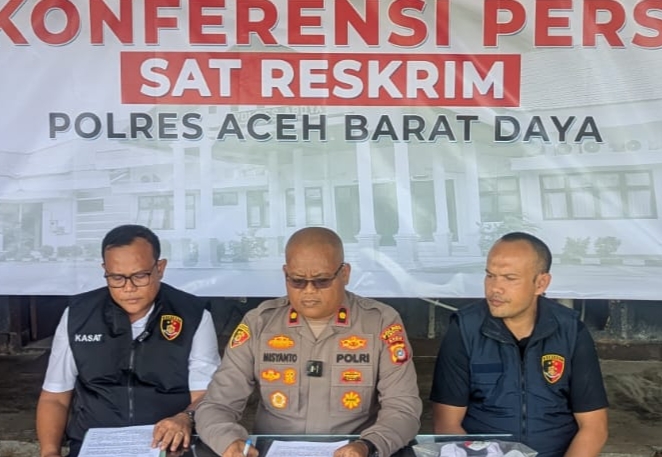 Konferensi pers Polres Aceh Barat Daya. Foto. Dok. Teukunizar/NOA.co.id