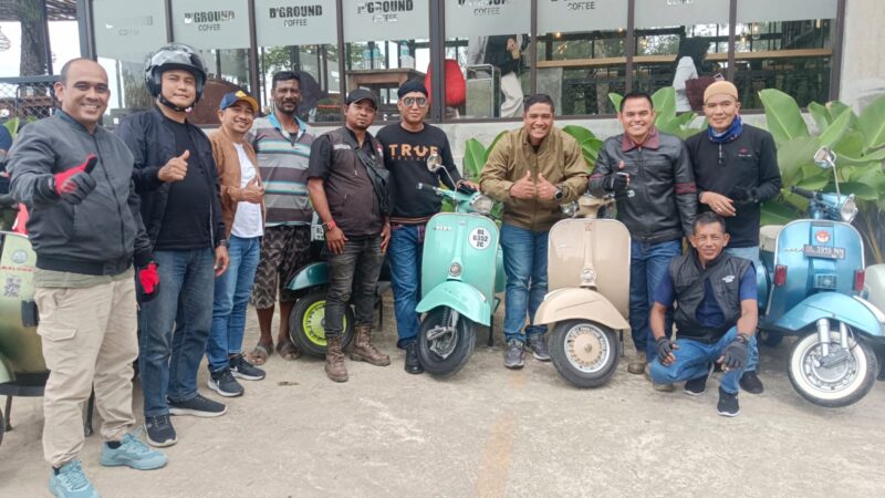Komunitas Bhayangkara Petro Scooter binaan Kapolres Lhokseumawe, AKBP Dr. Ahzan, menggelar kegiatan bakti sosial dan silaturahmi di Kecamatan Nisam Antara, Kabupaten Aceh Utara, Minggu (17/05/2026). Dok. Polres Lhokseumawe