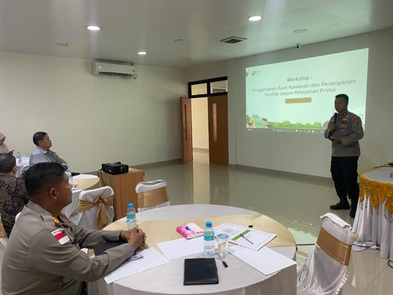 Kabag Ops Polres Lhokseumawe KOMPOL M. Abdhi Hendriyatna, S.I.K., M.H menghadiri sekaligus memberikan paparan dalam kegiatan Workshop Pengamanan Aset Kawasan dan Penanganan Konflik dalam Pelayanan Prima yang digelar oleh Lembaga Manajemen Aset Negara (LMAN), Rabu (20/5/2026). Dok. Ist
