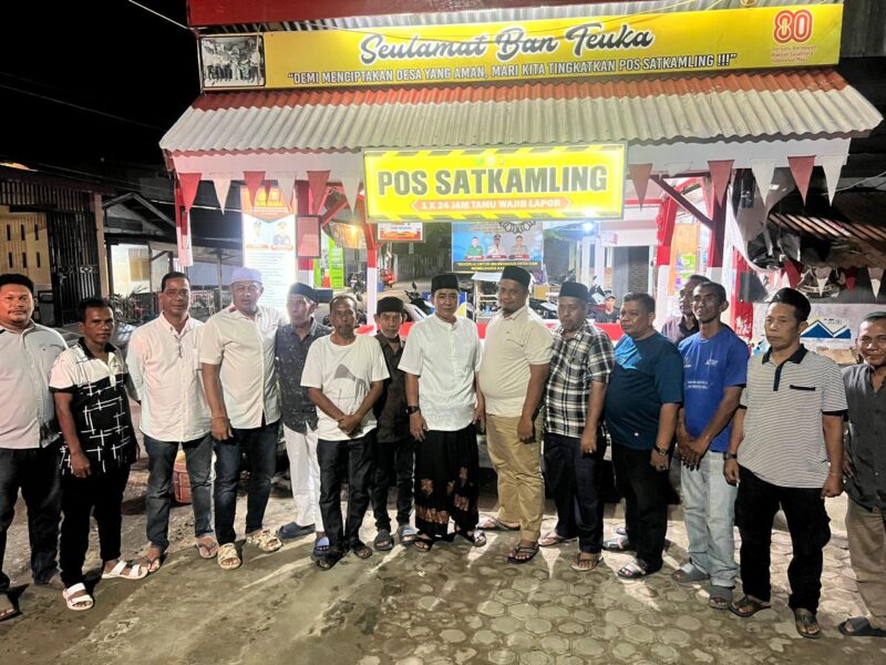 Kapolres Lhokseumawe AKBP Dr. Ahzan, S.H., S.I.K., M.S.M., M.H. melakukan kunjungan ke Pos Siskamling Gampong Pusong Lama, Kecamatan Banda Sakti, Minggu (3/5/2026) malam. Dok. Ist