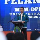 Sekda Aceh, M. Nasir, S.IP, MPA menghadiri dan sekaligus memberi sambutan pada pelantikan MPM-DPM & PEMA Universitas Al Muslim Tahun 2026-2027 di Bireuen, Rabu (20/5/2026). Foto: Dok. Istimewa 
