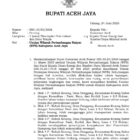 Surat usulan Wilayah Pertambangan Rakyat (WPR) Kabupaten Aceh Jaya kepada Pemerintah Aceh. Foto: Dok. Pemkab Aceh Jaya.