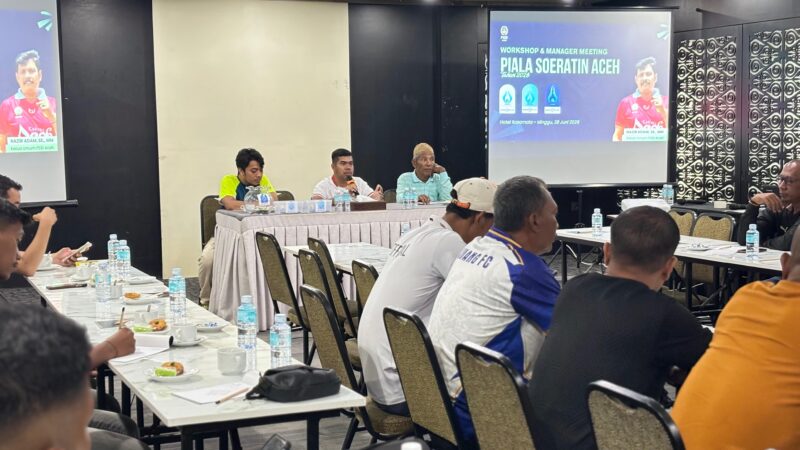 Asprov PSSI Aceh menggelar drawing Piala Soeratin,di Banda Aceh Minggu (28/6/2026) (Foto.IST).