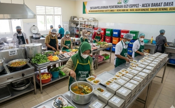 Ilustrasi relawan di dapur SPPG MBG. Foto. Dok. Teukunizar/NOA.co.id