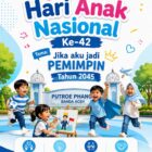 Poster resmi Puncak Peringatan Hari Anak Nasional (HAN) ke-42 Tingkat Kota Banda Aceh yang akan digelar di Taman Putroe Phang pada Minggu, 2 Agustus 2026. Mengusung tema 