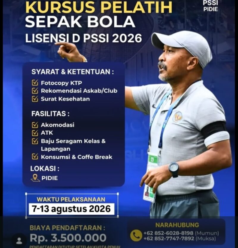 Struktur kursus pelatih dan jadwal