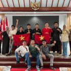 Ketua LMND Aceh terpilih Aminul Mukminin Sekedang bersama jajaran pengurus dan peserta Konferwil V LMND Aceh berfoto bersama usai pelaksanaan konferensi di Lhokseumawe, Senin (24/8/2026). Foto: Dok. Istimewa 