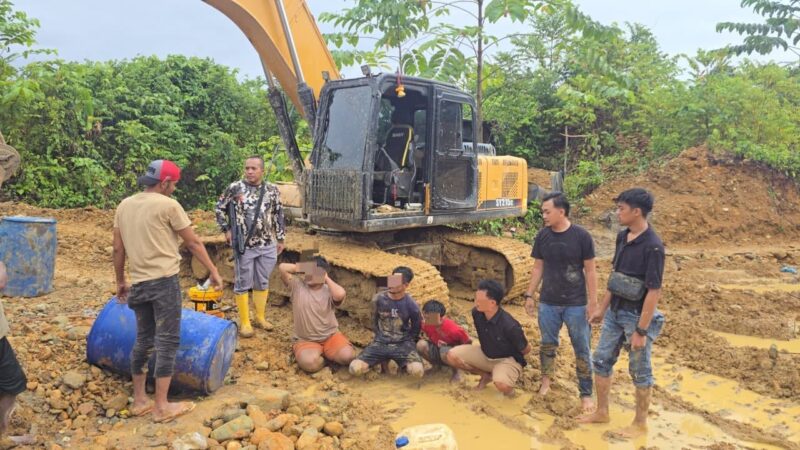 Polres Nagan Raya amankan penambang liar dilokasi pembangan emas, Jumat (14/8/2026) (Foto.IST).