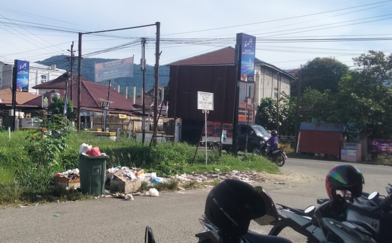 Tumpukan sampah di jalan Tgk. Alian Geulumpang Payong, Blangpidie. Foto. Dok. Teukunizar/noa.co.id