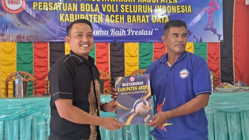 Irmansyah Marzuki terpilih secara aklamasi untuk memimpin PBVSI Abdya. Foto. Dok. Teukunizar/noa.co.id
