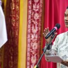 Sekda Aceh, M. Nasir, S.IP, MPA, memberikan sambutan saat menjamu makan malam bersama Pasukan Pengibar Bendera Pusaka (Paskibraka) Provinsi Aceh tahun 2026, di Meuligoe Gubernur Aceh, Banda Aceh, Senin (17/8/2026). Foto: Dok. Biro Adpim Setda Aceh
