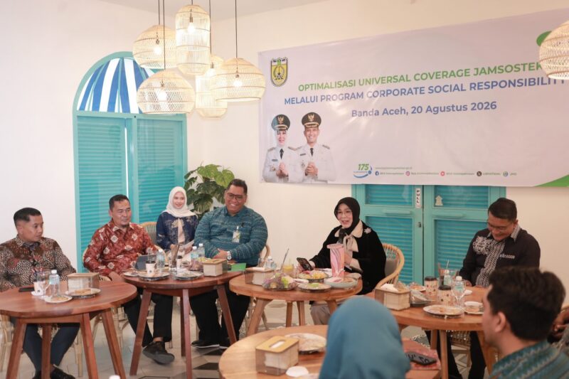 Wali Kota Banda Aceh Illiza Sa’aduddin Djamal mendorong dunia usaha memanfaatkan program CSR untuk memperluas perlindungan jaminan sosial bagi pekerja rentan di Banda Aceh, Kamis (20/8/2026). Foto: Dok. Prokopim Kota Banda Aceh