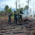 Suasana tim gabungan saat melakukan penyisiran, pemadaman, pembasahan, dan pendinginan di kawasan karhutla Gampong Ujung Mangki, Kecamatan Bakongan, Aceh Selatan, Rabu (2/9/2026). Foto: Dok. Istimewa