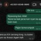 Tangkap layar WhatsApp dari OTK yang diduga bernafa ancaman kepada ketua SaKA Abdya, Miswar SH. Foto. Dok. Teukunizar/noa.co.id