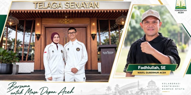 Wakil Gubernur Aceh Fadhlullah (Dek Fadh) memberikan dukungan kepada atlet menembak asal Aceh, Derli Amalia Putri dan Sultanul Aulia Ma’ruf, yang memperkuat tim Indonesia pada Asian Games Aichi-Nagoya 2026, September 2026. Foto: Dok. Istimewa 