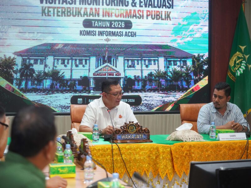 Tim Komisi Informasi Aceh melakukan visitasi Monev Keterbukaan Informasi Publik 2026 di Kejaksaan Tinggi Aceh, dalam rangka mengevaluasi pelaksanaan keterbukaan informasi publik, akhir September 2026. Foto: Dok. Istimewa 