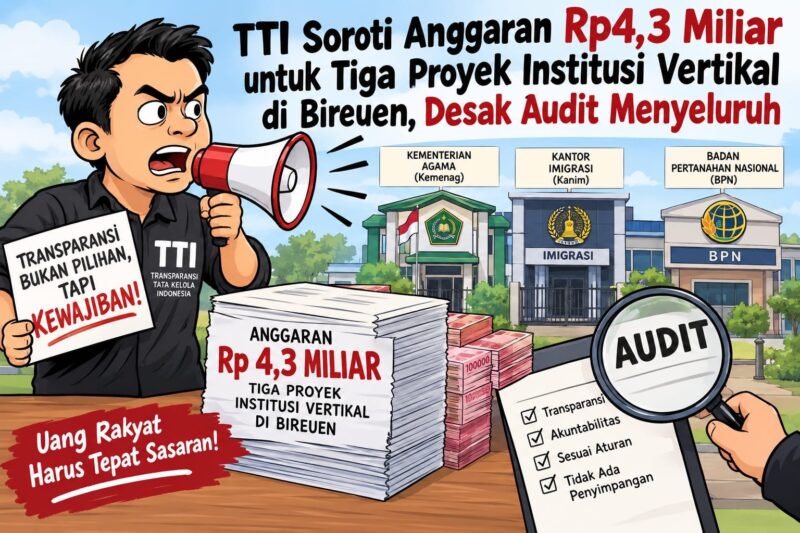 Ilustrasi TTI meminta aparat penegak hukum, BPK RI, dan Inspektorat Aceh memeriksa dasar penganggaran serta pertanggungjawaban tiga paket pembangunan di Kabupaten Bireuen. Foto: Dok. Dasa Yushelmi/NOA.co.id