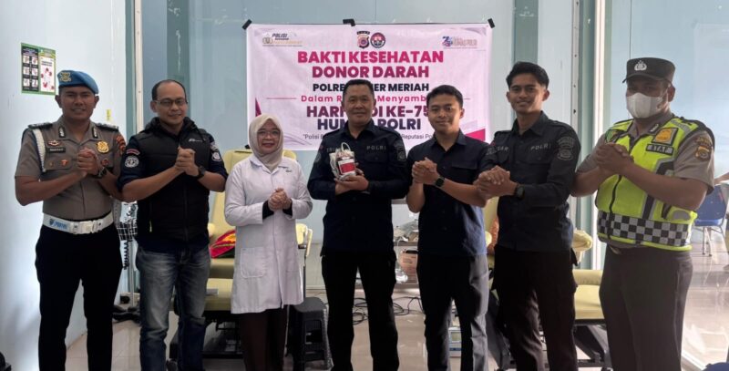 Si Humas Polres Bener Meriah menggelar bakti kesehatan donor darah yang diikuti 30 peserta dari unsur Polri dan masyarakat di Rumah Sakit Muyang Kute, Selasa (20/10/2026). Foto: Dok. Dasa Yushelmi/NOA.co.id