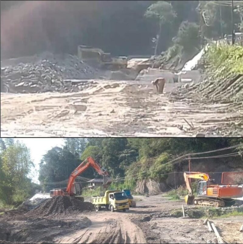 Proyek pembangunan TPT dan bronjong di jalur Bireuen–Takengon disorot GMNI Bener Meriah yang meminta pemeriksaan terhadap sumber dan mutu material pekerjaan, Oktober 2026. Foto: Dok. Dasa Yushelmi/NOA.co.id
