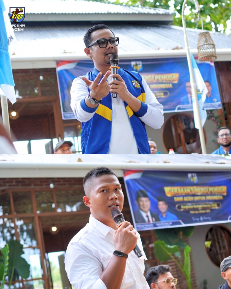 Foto atas : Ketua KNP Aceh , H. Aulia Rahman, Foto bawah : Ketua KNPI Pidie Jaya Marhaban ( Dek Boy Garuda ). Foto: Dok / Humas KNPI Aceh 