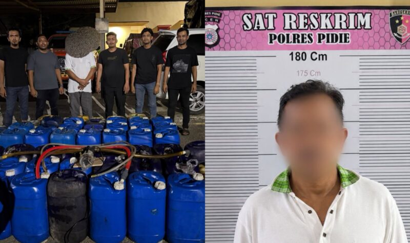 Barang bukti disita polisi dan tersangka diboyong ke Mapolres Pidie, Kamis (29/10/2026) (Foto. IST)