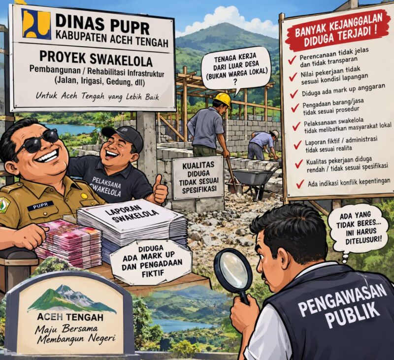 Ilustrasi pembangunan infrastruktur di Kabupaten Aceh Tengah yang membutuhkan keterbukaan informasi mengenai pelaksanaan dan realisasi anggaran. Foto: Dok. Dasa Yushelmi/NOA.co.id